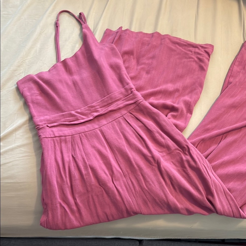 Pink one shoulder jumpsuit